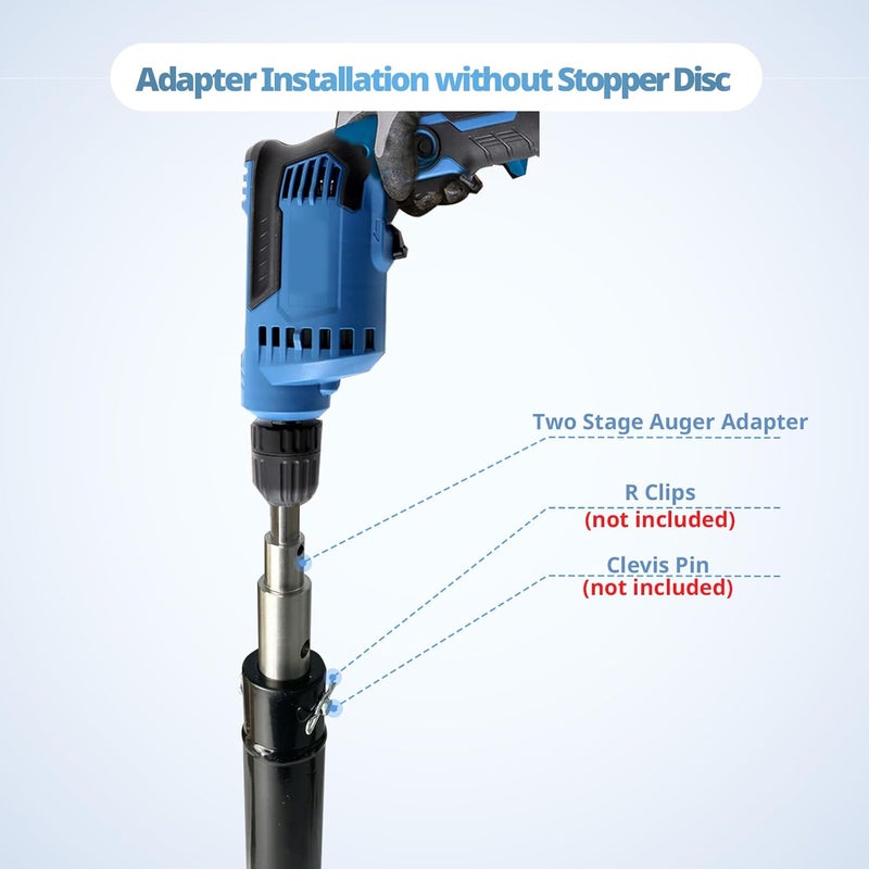 neeki Two Stage Auger Adapter, Ice Auger Drill Adapter, for 1/2 Inch Hand Drills, for 3/4 and 7/8 Inner Diameter Augers, for Digging Holes, Garden Planting, etc - Image 3